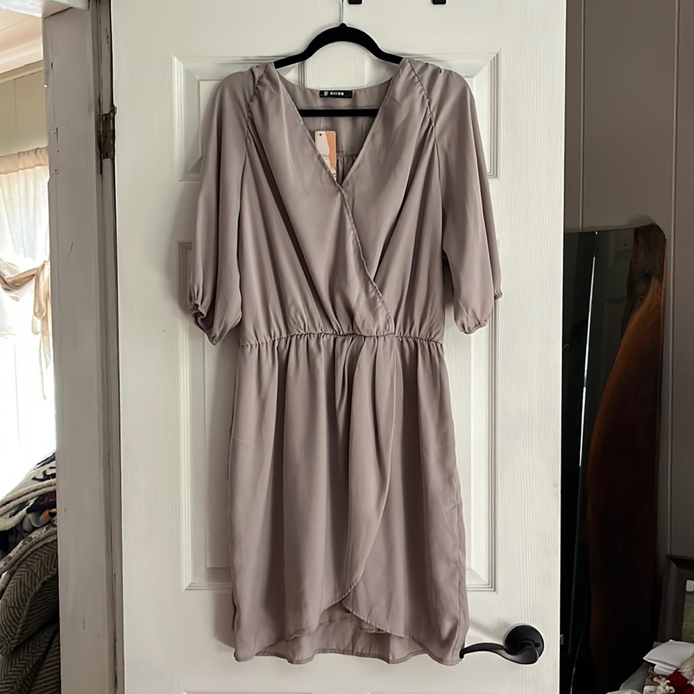 Wrap V Neck Dress NWT